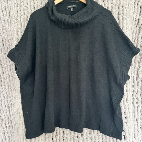 Banana Republic Factory Black Knit Poncho Size XS/S - Picture 1 of 15